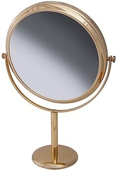 Frasco 13 Inch Telescope Vanity Stand Double Sided Mirror Brass