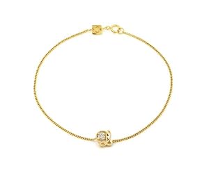 Oak L is for Love 18ct Gold Vermeil 0.10ct Diamond Bracelet of 18cm