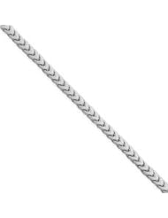 4.0 mm Solid 14K White Gold High Polish Classic Franco Link Chain Necklace - 24" inches