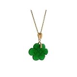 14k Yellow Gold Green Jade Infinity Pendant