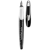 Herlitz 10999746 Schulf&uuml;llhalter my.pen, M-Feder schwarz/wei&szlig;, inklusive Patrone - Herlitz