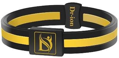 Dr-ion Negative Ion Performance Wristband Black/Yellow : Sports Anion Bracelet, Unisex Silicon Bracelet, Power Bracelet for Men and Women (m, Black/Yellow)