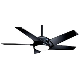 Casablanca Fans 3212A 53" Stealth Contemporary Black Ceiling Fan w/ Light, Remote & B32-12 Blades