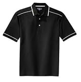 NEW Sport-Tek - Pima-Tek Sport Shirt with Contrast Piping Black/White-L