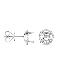14K White Gold 0.15cttw Round Diamond Earring