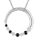 10K White Gold 1/4 ctw Black and White Diamond Circle Pendant