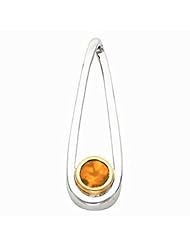 18K Two-Tone Gold Spessartite Garnet Pendant -- LIFETIME WARRANTY