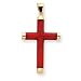 14k Red Jade Cross Pendant