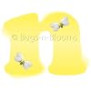"n" Yellow Bumble Bee Alphabet Letter Name Wall Sticker baby nursery girls room decor decoration
