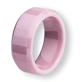 Chisel Pink Ceramic Ring (8.0 mm) - Sizes 5-9
