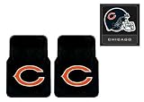 3-Piece Chicago Bears Automotive Interior Gift Set - A Set of 2 NFL Licensed Universal-Fit Molded Front Rubber Floor Mats and One Official NFL Licensed Team Helmet Logo Air Freshener Pine Forest Scent