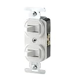 Two Toggle Light Switch, White