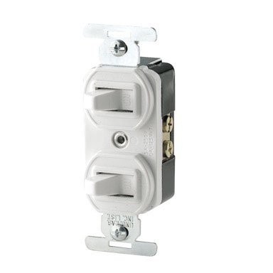 Two Toggle Light Switch, White