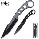 United Cutlery UC2735 Undercover Fighter Knife, Black with Sheath