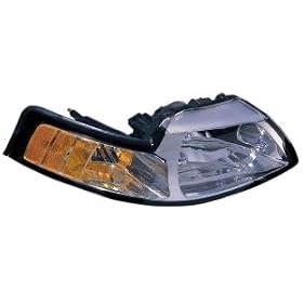 1999-2000 Ford Mustang Headlight with Clear Lens - Passenger Side