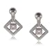 Sterling Silver Dangle Stud Earrings w/ Two Diamonds