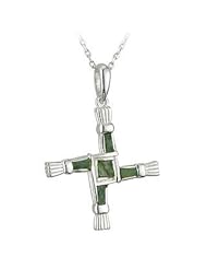 Sterling Silver St. Bridgets Cross With Connemara Marble