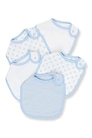 5 Pack Pure Cotton Star & Striped Bibs
