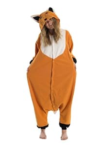 Kigs Adult Fox Costume - Kigurumi Onesie Pyjamas; One Size