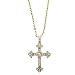 Regalia Gold Tone Aurora Borealis Large Cross Necklace