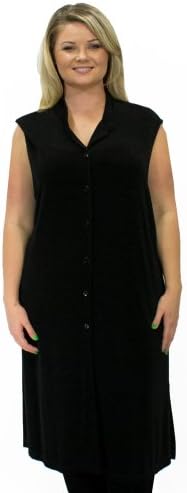 Vikki Vi Women's Mandarin Collar Long Vest