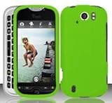 For T Mobil HTC Mytouch4G Slide Doubleshot Accessory - Rubber Green Hard Ca ....