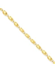 2.5mm, 14 Karat Yellow Gold, Diamond-Cut, Marquise Link Chain - 8 inch