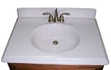 Imperial Marble AC27225SPW Aqua Cascatta Design Vanity Top 27x22-1/2 - White