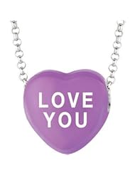 Sweethearts Enamel "Love You" Heart on 16" Necklace Pendant with Gift Box
