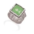 Faceted Green Apple Quartz Ring