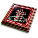 IMAGE OF Candy Cane Outdoor Lights in Wreath - 8x8 Trivet With 6x6 Ceramic Tile