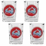 NHL Colorado Avalanche Four Piece Square Shot Glass Set