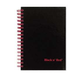Black N- Red(R) Wirebound Notebook Journal, 1 Subject, Ruled, 8 1 4 x 5 7 8, Black Red, 70... by Black 'N' Red