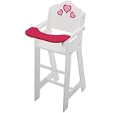 Wooden Doll High Chair with Doll Bib Fits 18"