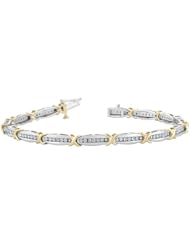 Diamond Bracelet 1.0 Carat (ctw) in 10K White and Yellow Gold