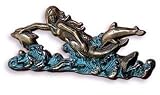 Mermaid and Dolphin Wall Mounted Brass Key Hook