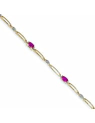 Genuine 14K Yellow Gold Diamond And African Ruby Bracelet 3 Grams Of Gold 100% Satisfaction Guaranteed.