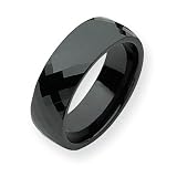 Ceramic Black Faceted 7.5mm Polished Band, Size 7