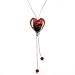 Red, Black and Gold Murano Glass Heart Necklace
