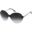 Carrera 10/S Women's Oval Modified Plastic Designer Sunglasses - Black Crystal Palladium/Gray Gradient