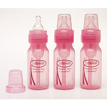 Dr. Brown's BPA Free Baby Bottles 4 Oz. - Pink - 3 Pack
