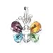 Pendant and Necklace Set - Sterling Silver Mulitcolor CZ Butterfly Charm w/18 Silver Box Chain Necklace Included