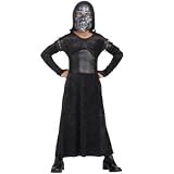 Officially Licensed Harry Potter Bellatrix Costume - Become one of the Death Eaters in this Hooded Dress and Mask!