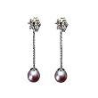 Dainty Sweet Butterfly Dangling Pearl Platinum Overlay CAREFREE Sterling Silver Earrings, Lavender Dainty Sweet Butterfly Dangling Pearl Platinum Overlay CAREFREE Sterling Silver Earrings, Lavender
