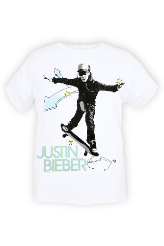 Justin Bieber Skater Boy Men's Slim-fit Tee, White