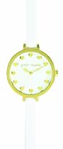 Betsey Johnson Women's XOX White Patent Leather Watch #BJ2132