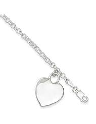 Sterling Silver Heart Charm Childs Bracelet