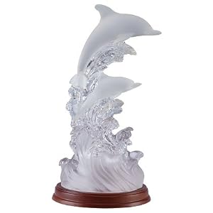 Dolphins On Waves Of Light Battery Operated Collectible by 