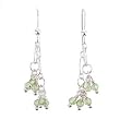 Peridot Bead Dangle Earrings with Sterling Silver Links, #7952