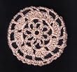 Peach Floral Crocheted Hair Bun Cover- LARGE